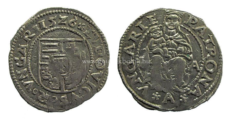 II. Lajos denr 1526 B-A/A (Buda) H673/f H841